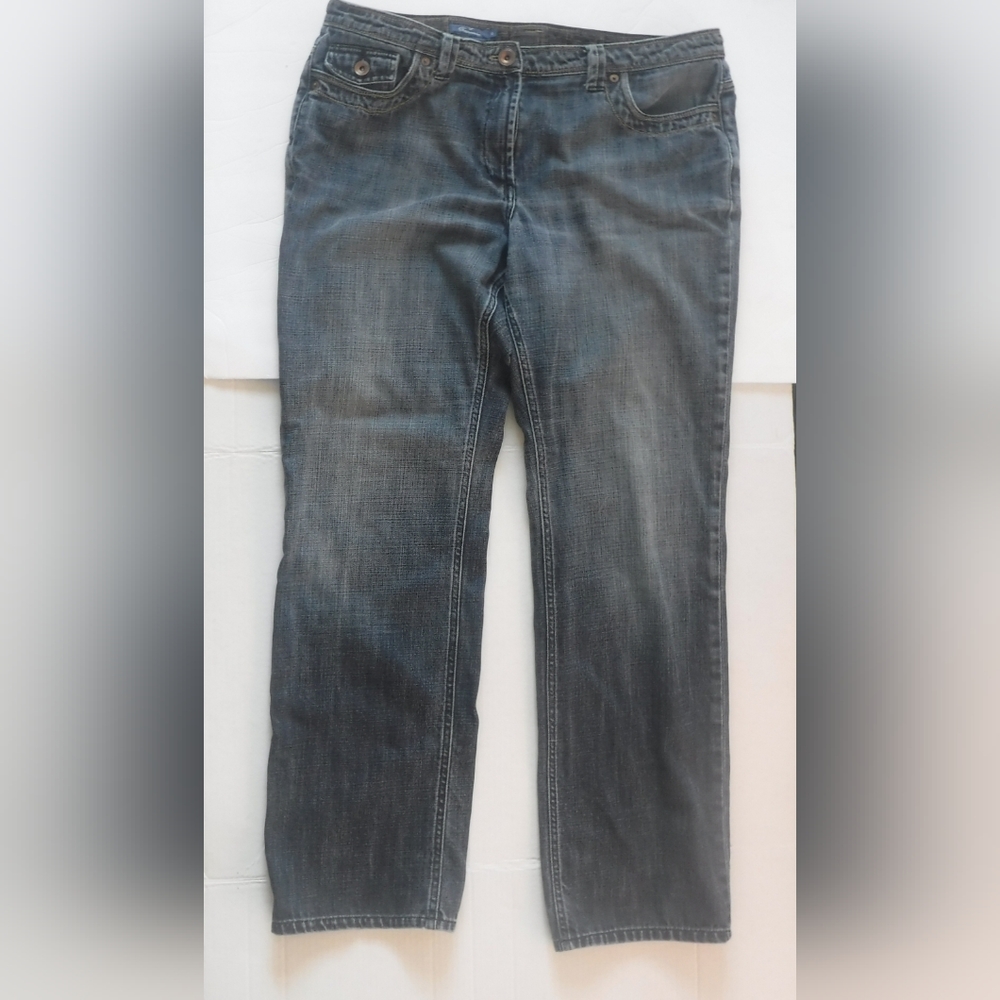 Faconnable jeans slouch wide leg women's size 16 blue denim